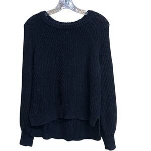 467. Madewell black knit scoop neck long sleeve sweater size small